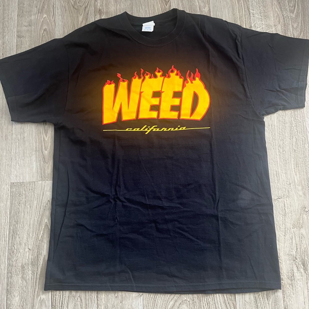 Port and Company Black Tee with Flame Graphic